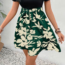 Floral A-Line Skirt with Tie Belt
