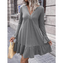 V-Neck Bell Sleeve Dress for Women