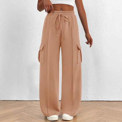 Elastic Waist Loose Fit Cargo Pants for Women
