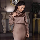 Chic High Neck Floor-Length Dress for Women