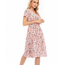 Floral Long Sleeve Dress with Elastic Waistband