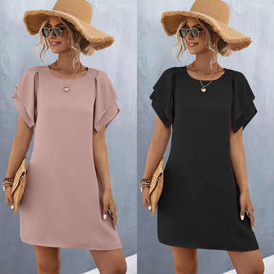 Stylish Women's Short Sleeve Ruffle Dress