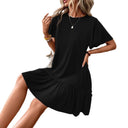 Women's Ruffled Dress with Loose Sleeves