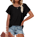 Chic Ruffle and Lace Short-Sleeve Blouse for Women