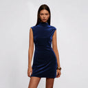 Women's Chic High Collar Mini Dress