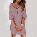 Women's Knit Dress with Modern Zipper Design