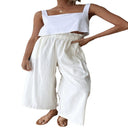 Women's Palazzo Pants with Stretchy Waist and Flowing Legs