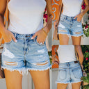 Chic Women's Distressed Denim Shorts