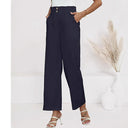Chic Wide-Leg Pants with Elastic Waist and Button Accents