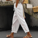 Embroidered Women's Linen Pants for Effortless Style