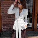 Chic Women's Blazer with Knot Closure