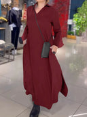 Chic Women's Shirt Dress with Unique Side Slit