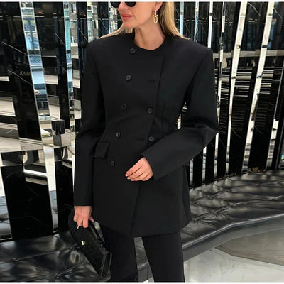 Chic Double Button Blazer for Women