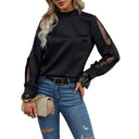 Chic Women's Lace Insert Top - Stylish Design