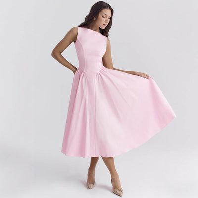 Chic A-Line Cocktail Dress with Flattering Waist Design