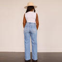 Trendy Women's High-Waisted Bootcut Jeans with Destroyed Detailing