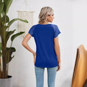 Ladies Lace Sleeve Short Sleeve Blouse