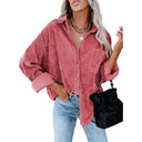 Chic Women's Corduroy Button-Up Blouse