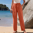Chic Women's Beach Pants with Pocketed Design