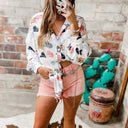 Colorful Print Women's Blouse Shirt - Relaxed Fit