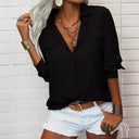 Chic Women's Blouse with Convenient Pockets