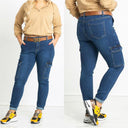 Trendy Women's Skinny Cargo Jeans with Fashionable Pockets