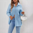 Textured Long Sleeve Women's Blouse