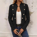 Chic Women's Short Blazer Jacket with Stand-Up Collar