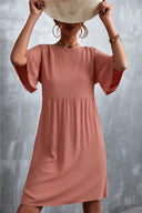 Flared Sleeve Women's Dress with Elastic Waist