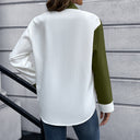 Chic Oversized Blouse with Contrast Patches