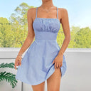 Women's A-Line Summer Dress with Wrap Detail and Slim Straps