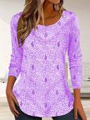 Chic Floral Print Long Sleeve Blouse for Women