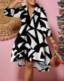 Chic Women's Denim Shirt Dress with Asymmetrical Hem