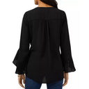 Stylish Women's Ruffle Blouse with Deep V-Neck