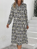 Geometric Print Women's Shirt Dress