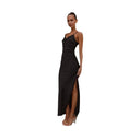 Chic Asymmetrical Evening Dress with Silky Finish