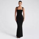 Chic Women's Long Sleeve Bodycon Dress with Square Neckline