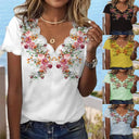 Floral Embroidered Asymmetrical Blouse for Women