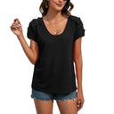 Floral Lace Trim Women's T-Shirt
