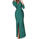 Chic Wrap Dress with Stylish Leg Slit