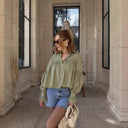 Chic Ruffle Detail Women's Blouse