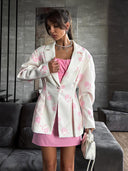 Floral Design Blazer Jacket for Women