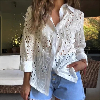 Chic Cut-Out Blouse for Women