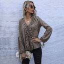 Chic Ruffled V-Neck Blouse for Women
