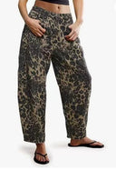 Leopard Print Summer Trousers for Women