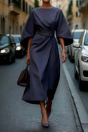 Chic Women's Maxi Dress with Balloon Sleeves