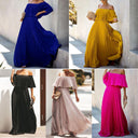 Off-Shoulder Asymmetrical Maxi Dress for Women