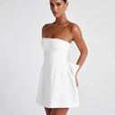 Stylish Off-Shoulder Women's Cocktail Dress with Beaded Hem
