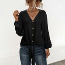 Textured Women's Blouse with Charming Ruffle Accents