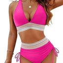 Women's High-Waisted Bikini with Chic Cut-Outs and Adjustable Straps